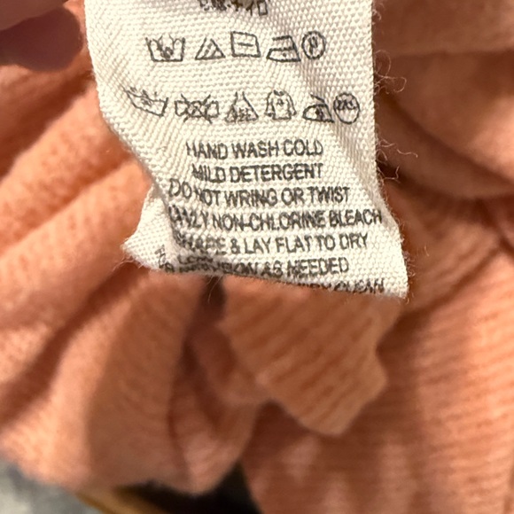 Free People Size XS Peach Elderflower Pullover Sweater Ribbed Balloon Sleeves - Picture 7 of 7